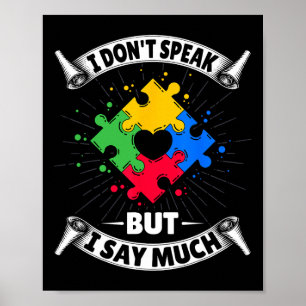 Póster No hablo, pero digo mucho - Autismo autista