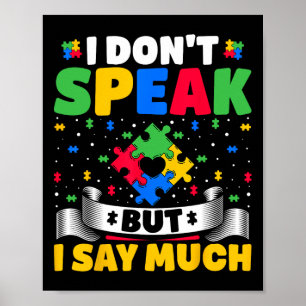 Póster No hablo, pero digo mucho - Autismo autista
