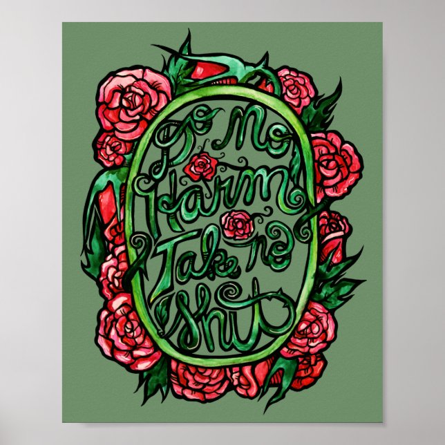 Póster No hacer daño no tomar SH Pagan Wiccan Art (Frente)