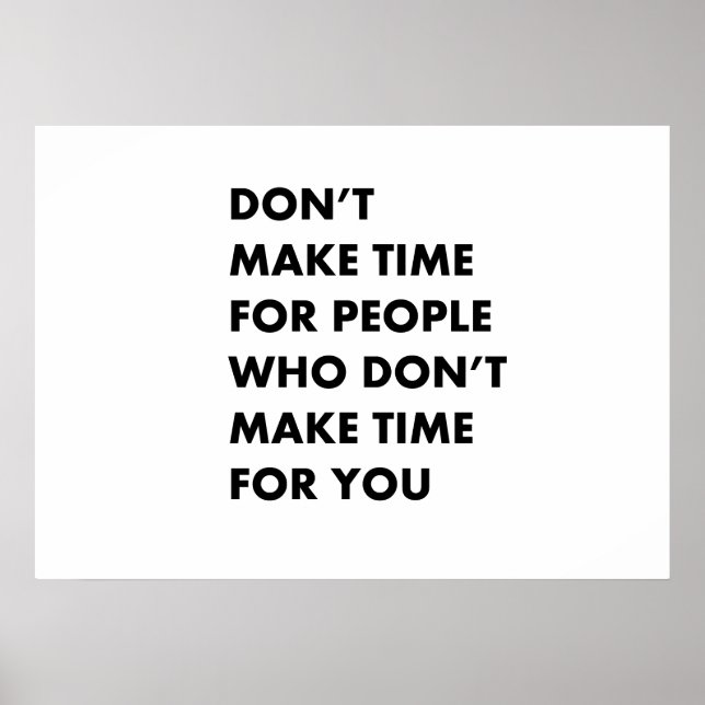 Póster No hagas tiempo para la gente (Frente)