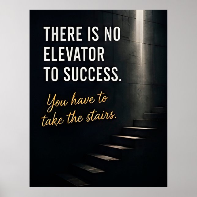 Póster 🏆 No Hay Ascensor Para El Éxito Motivación 🚶 (Frente)