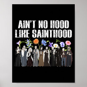 Póster No hay barrio como la fe católica floral de la san
