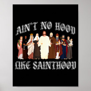 Póster No hay barrio como la santidad Fe católica Cristo