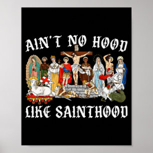 Póster No hay barrio como la santidad Fe católica Cristo