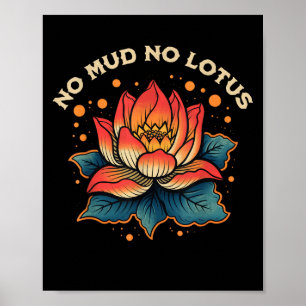 Póster No hay barro ni Lotus Vintage referencia budista d