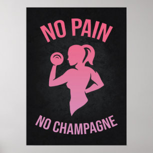 Póster No hay dolor ni champán - Gimnasio divertido para