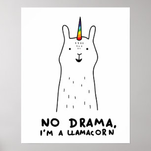 Póster No hay drama, soy una Llamacorn