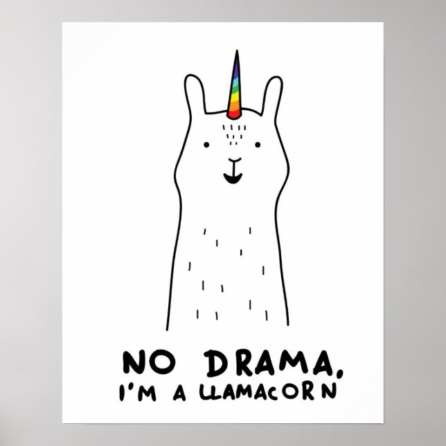 Póster No hay drama, soy una Llamacorn (Frente)