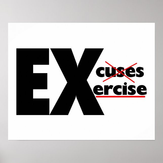 Póster No hay excesos sólo ejercicio (Frente)