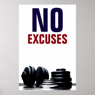 Póster No hay excusas para la construcción de cuerpos Fit