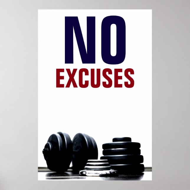 Póster No hay excusas para la construcción de cuerpos Fit (Frente)