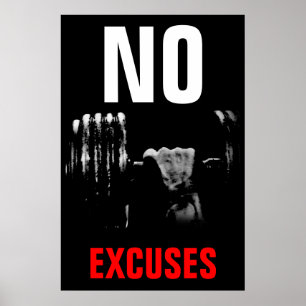 Póster No hay excusas para la construcción de cuerpos Fit