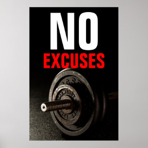 Póster No hay excusas para la construcción de cuerpos Ins