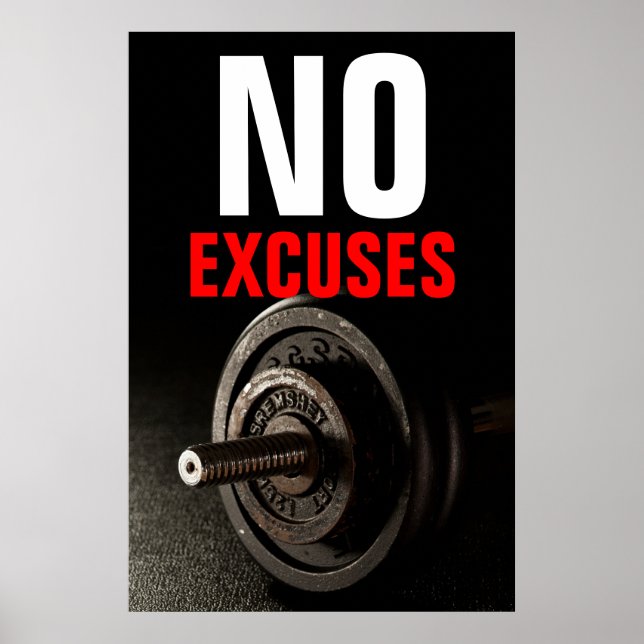 Póster No hay excusas para la construcción de cuerpos Ins (Frente)