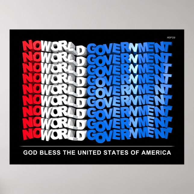 Póster No hay gobierno mundial (Frente)
