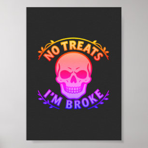 Póster No hay golosinas, estoy en bancarrota Calavera sar