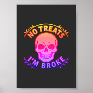 Póster No hay golosinas, estoy en bancarrota Calavera sar