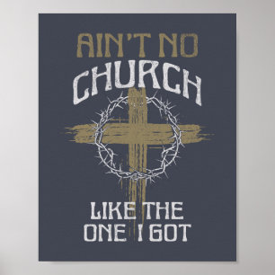 Póster No hay iglesia como la que tengo diseño de texto