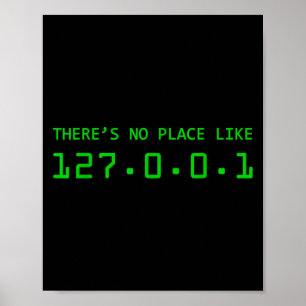 Póster No Hay Lugar Como 127.0.0.1 Ingeniero De Funny Dom