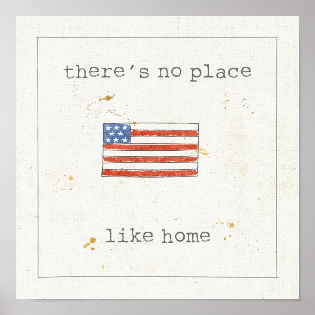 Póster No hay lugar como casa | Bandera de los Estados Un (Frente)