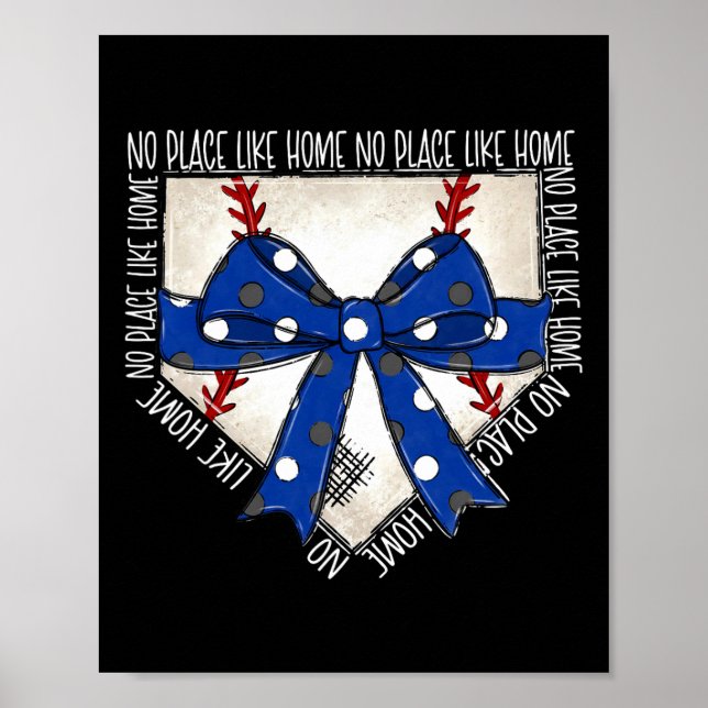 Póster No hay lugar como Coquette Bow Game Day Softbyll e (Frente)