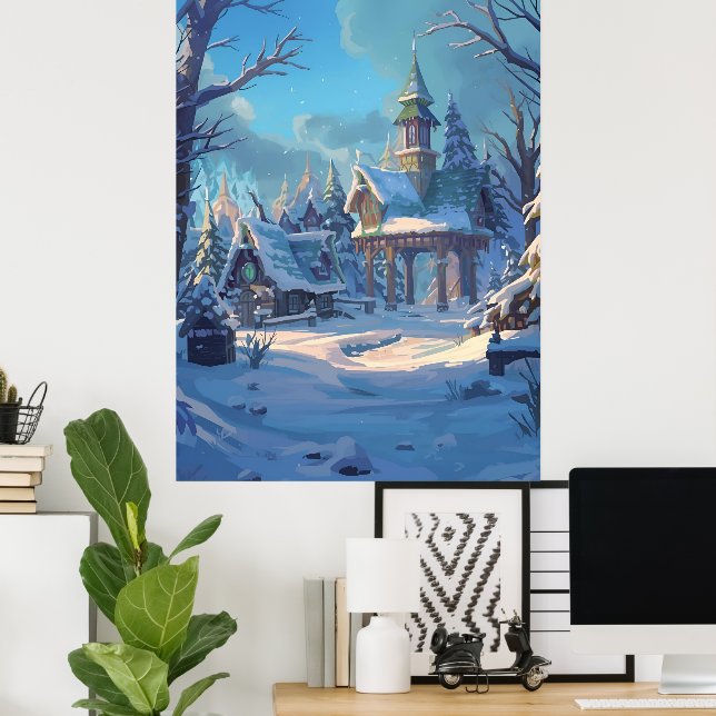 Póster No hay lugar como el hogar en la nieve (Oficina en casa)