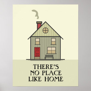 Póster No Hay Lugar Como el Hogar Frase Casa