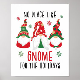 Póster No Hay Lugar Como Gnome Para Los Navidades De Vaca