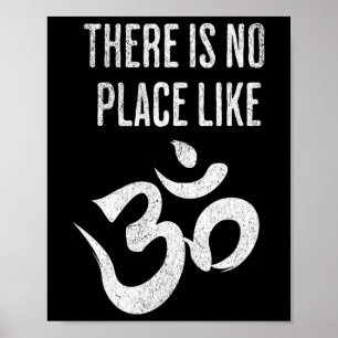 Póster No Hay Lugar Como la Meditación Yoga Om Sánscrito