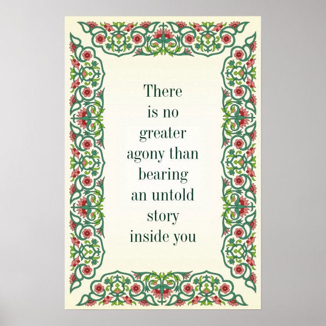 Póster No hay mayor agonía que tener un indecible (Frente)