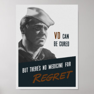 Póster No hay medicina por pesar - propaganda WW2