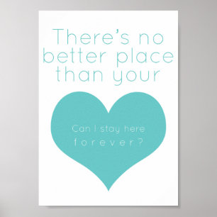 Póster No hay mejor lugar que tu corazón (azul)