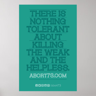 Póster No hay nada tolerante. Poster (Abort73.com)