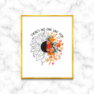 Póster No hay nadie como tu salud mental floral