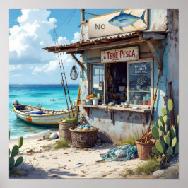 Póster No hay pescado hoy bonaire