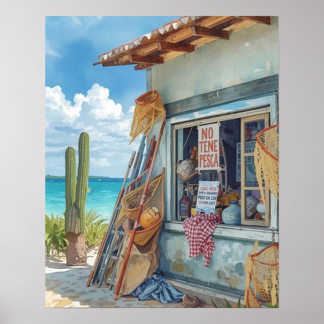 Póster No hay pescado hoy bonaire (Frente)