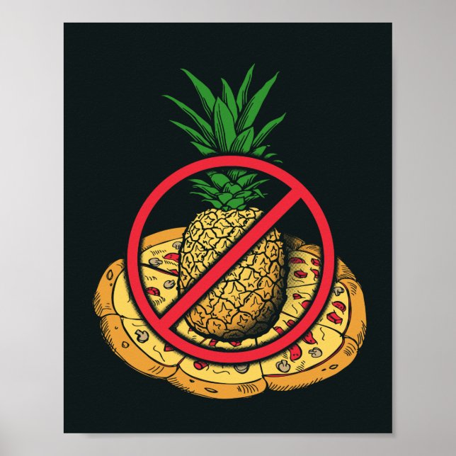 Póster No hay piña en mi pizza (Frente)