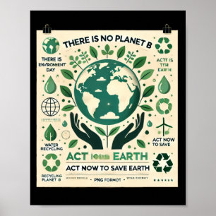 Póster No Hay Planeta B Actúa Ahora Para Salvar La Tierra
