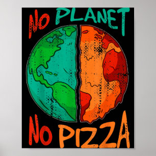 Póster No Hay Planeta B No Pizza Día de la Tierra Calenta