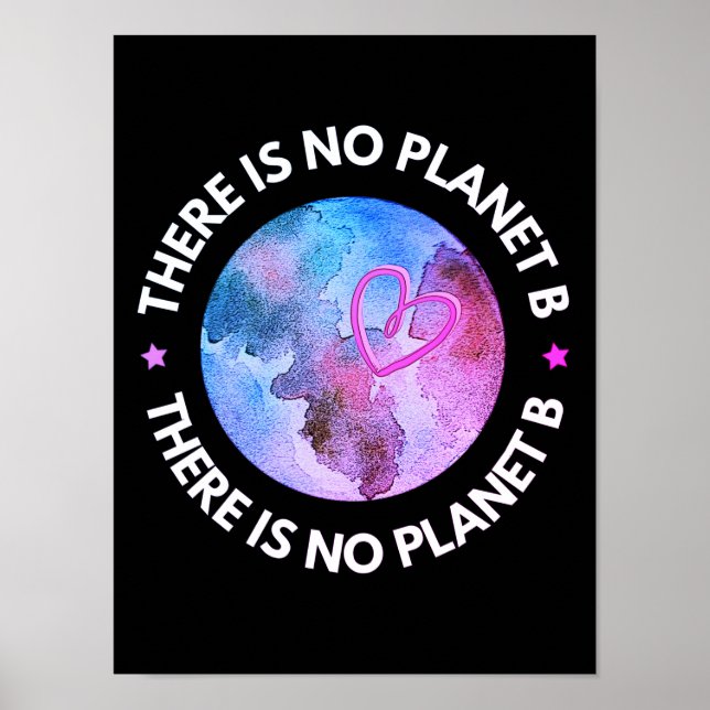 Póster No hay planeta B tierra morada (Frente)