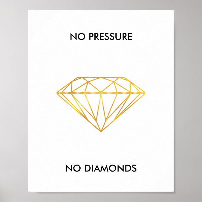 Póster No hay presión No Diamantes Relieve metalizado dor (Frente)
