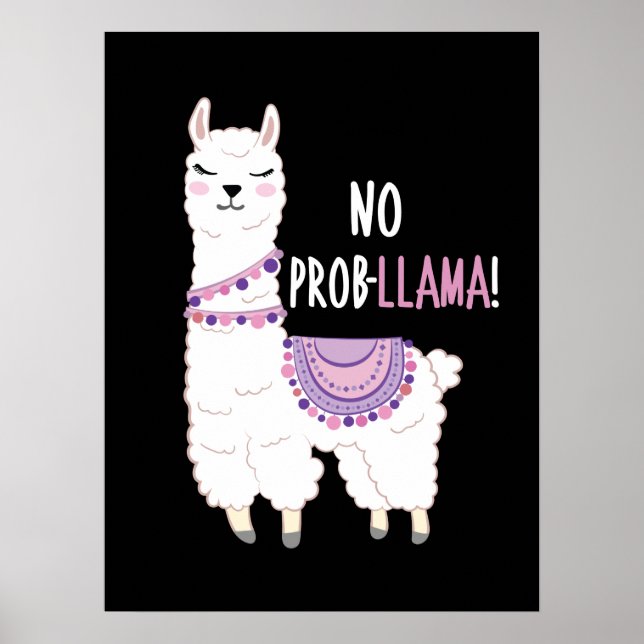 Póster No hay problema de llama (Frente)