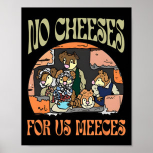 Póster No Hay Quesos Retro Para El Fiesta Meeces Navidade