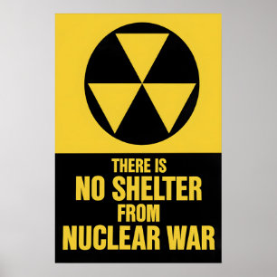 Póster No hay refugio contra la guerra nuclear  Pa