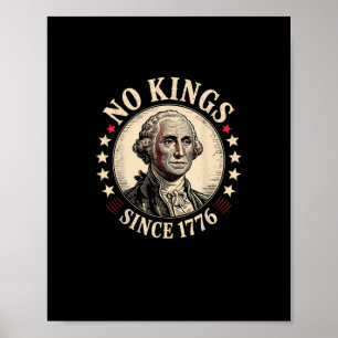 Póster No Hay Reyes En América 1776 Libertad Retro Clásic