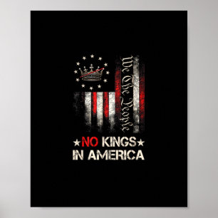 Póster No hay reyes en América Bandera política vintage d