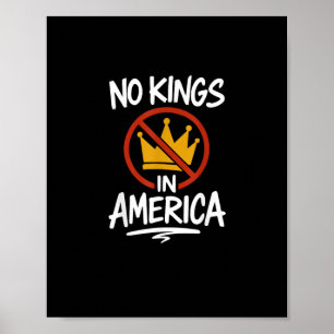 Póster No hay reyes en América sin corona minimalista lim