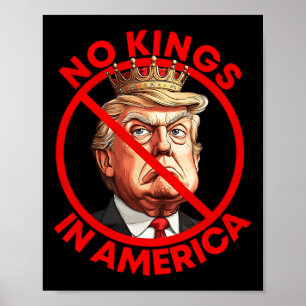 Póster No hay reyes en Estados Unidos contra la protesta 