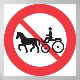 Póster No Hay Rótulo De Caballos Y Carreteras.