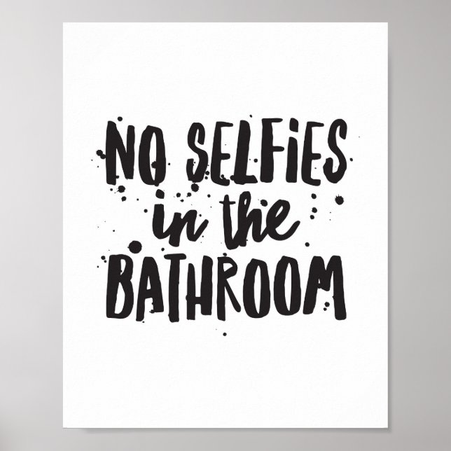 Póster No hay selfies en el baño (Frente)